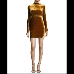 A.L.C. Gold velvet mini dress
